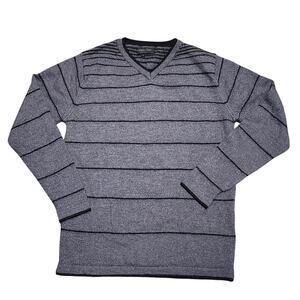 Brunella Gori Made in Italy Merino Wool Sweater Charcoal Black Stripe Women Med